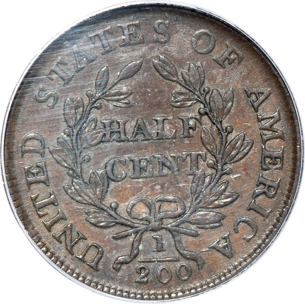 1805 Large 5, Stems PCGS AU-50 CAC