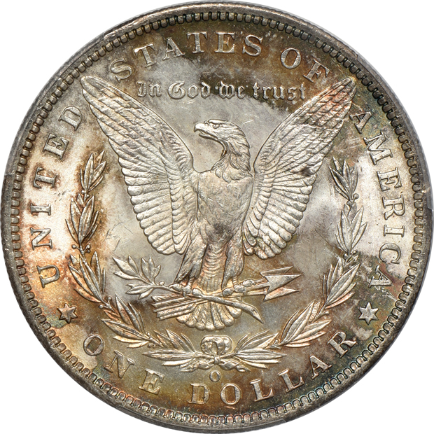 1888-O MS-65, and an 1888-O MS-65 CAC, both PCGS