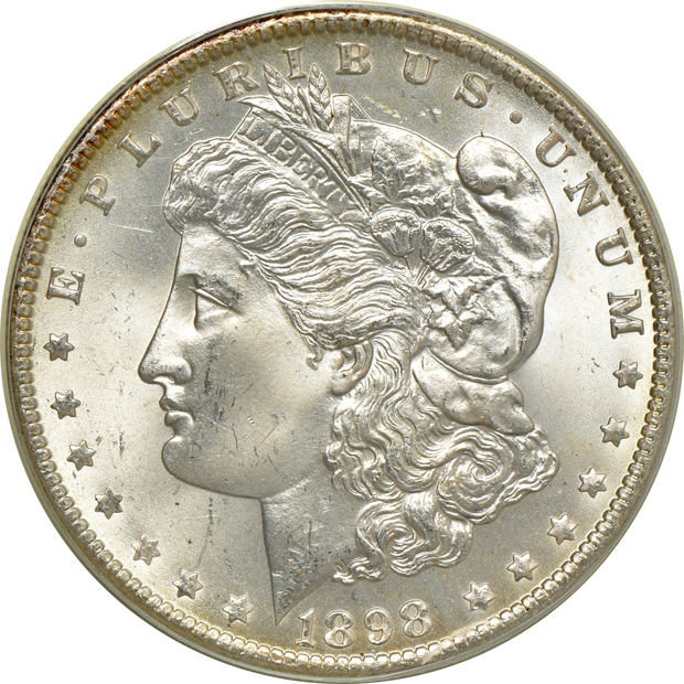 1885-O, 1898-O, and 1904-O, all PCGS MS-65 (green label)