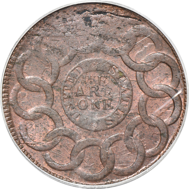 1787 United States 4 Cinq Fugio cent PCGS MS-61