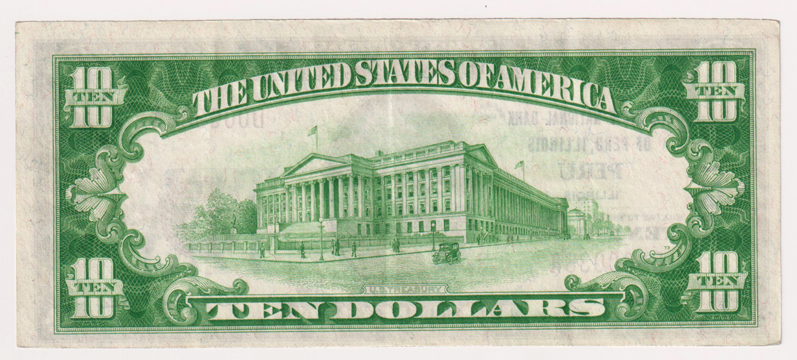 1929 $10 Type 1 - Peru, IL Charter #13577 - XF