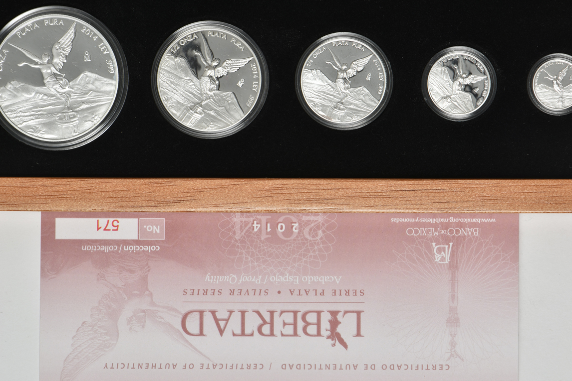 Mexico - Four silver Libertad sets
