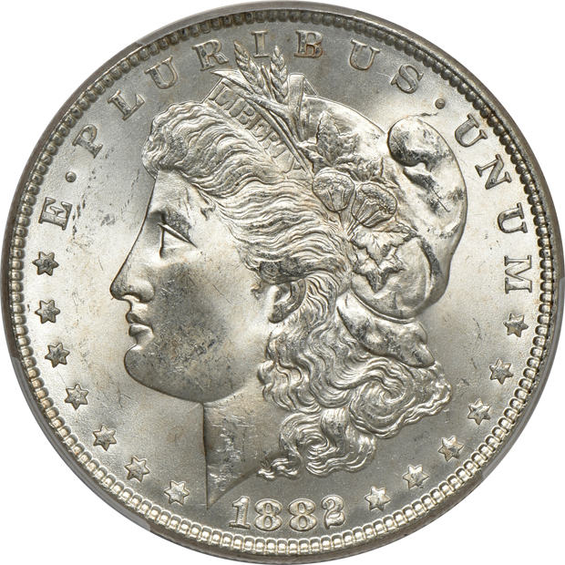 Two 1882 PCGS MS-65, one CAC
