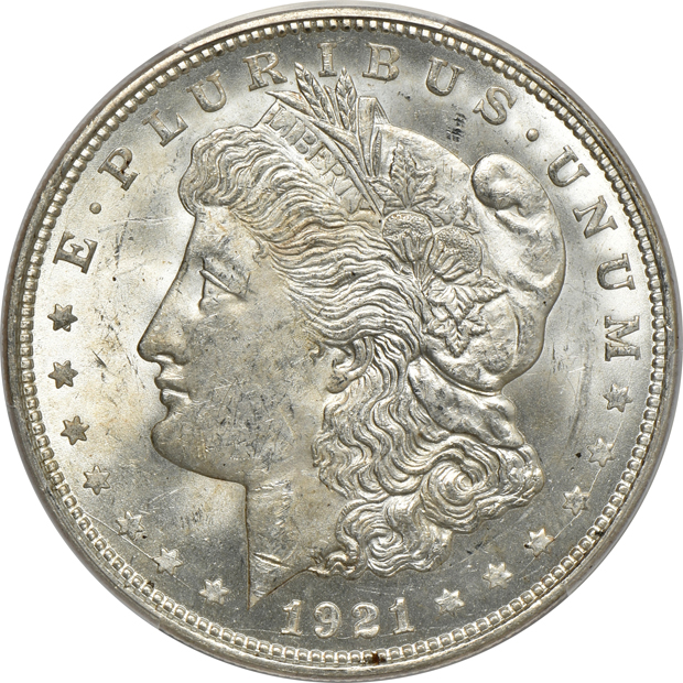 Two 1921-D Morgan PCGS MS-64
