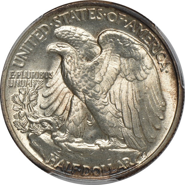 Four certified Gem Uncirculated Walking Liberty half-dollars