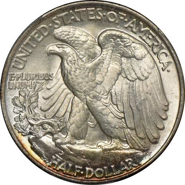 Four certified Gem Uncirculated Walking Liberty half-dollars