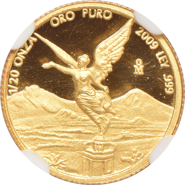 Mexico - 2006 through 2010 gold Proof 1/20 onza - all NGC