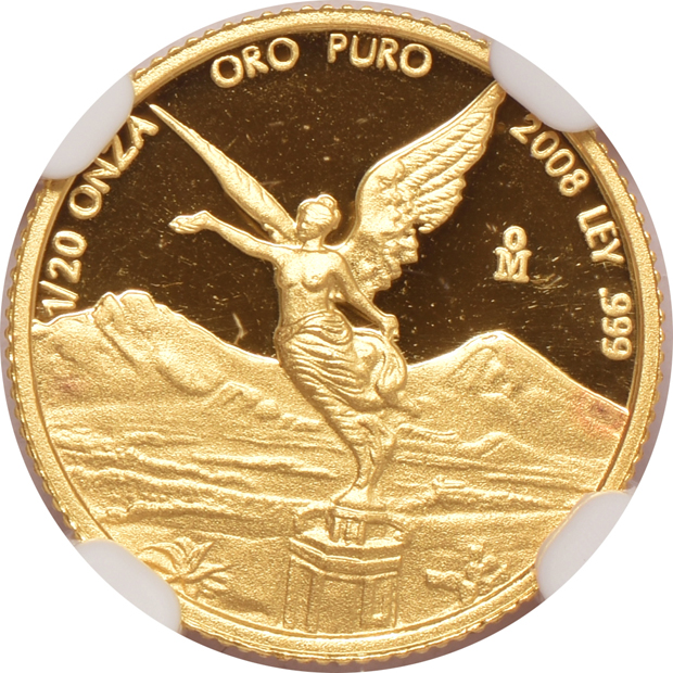 Mexico - 2006 through 2010 gold Proof 1/20 onza - all NGC