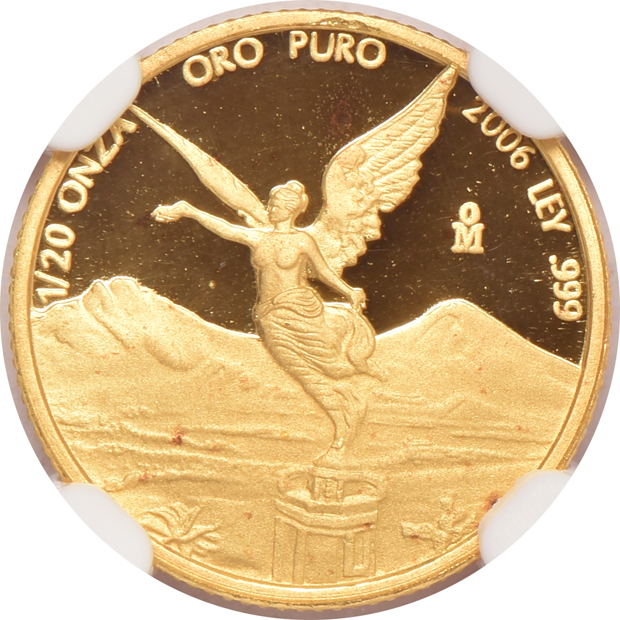 Mexico - 2006 through 2010 gold Proof 1/20 onza - all NGC