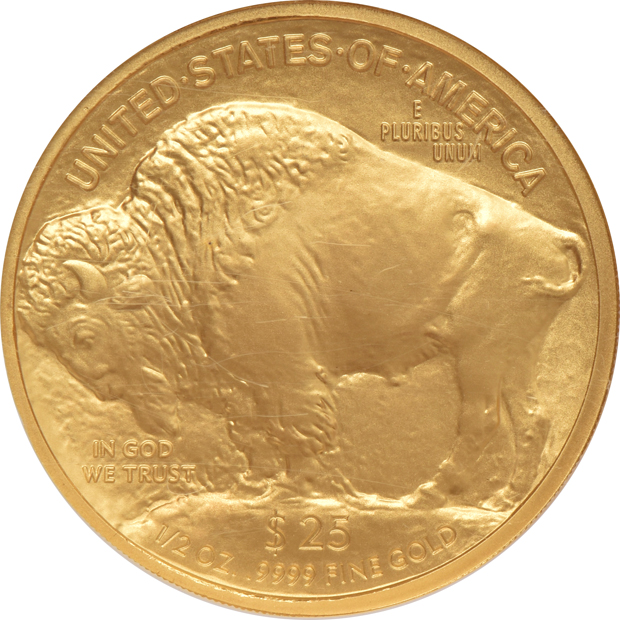 2008 W $25 1/2oz gold Buffalo NGC MS-70