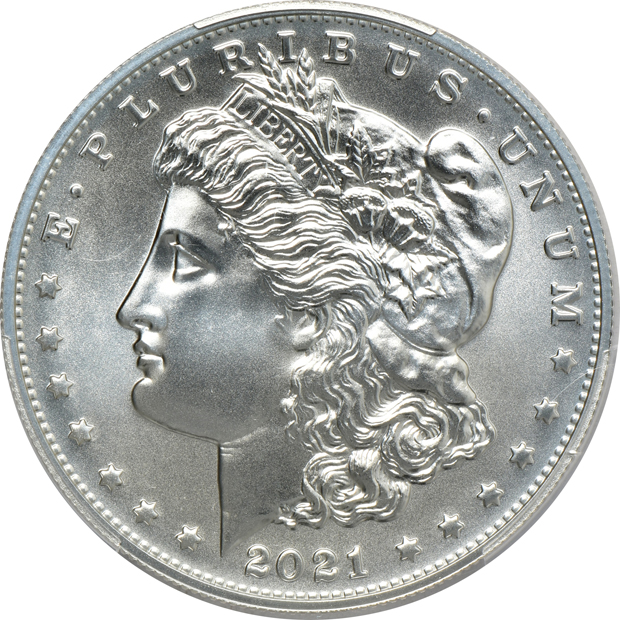 2021 Morgan silver dollar five-coin set, all PCGS MS-70