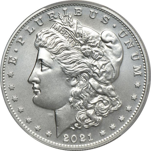 2021 Morgan silver dollar five-coin set, all PCGS MS-70
