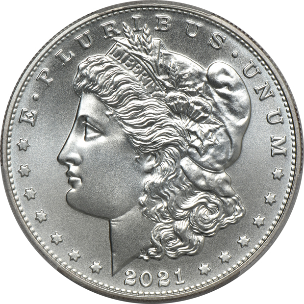 2021 Morgan silver dollar five-coin set, all PCGS MS-70