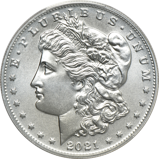 2021 Morgan silver dollar five-coin set, all PCGS MS-70