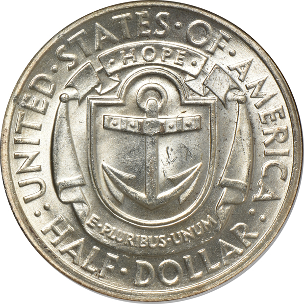 Four Uncirculated silver commemorative half-dollars