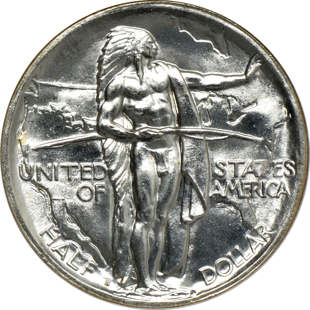Four Uncirculated silver commemorative half-dollars