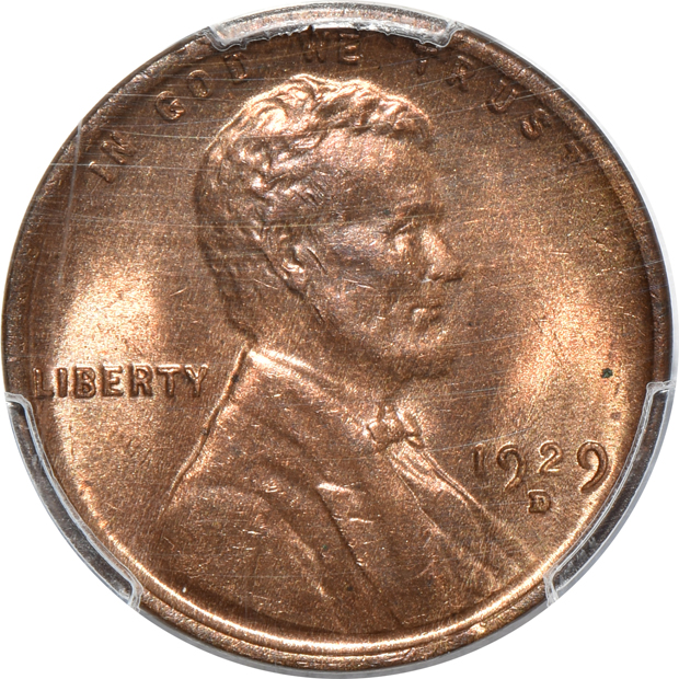 Four certified Uncirculated Lincoln cents