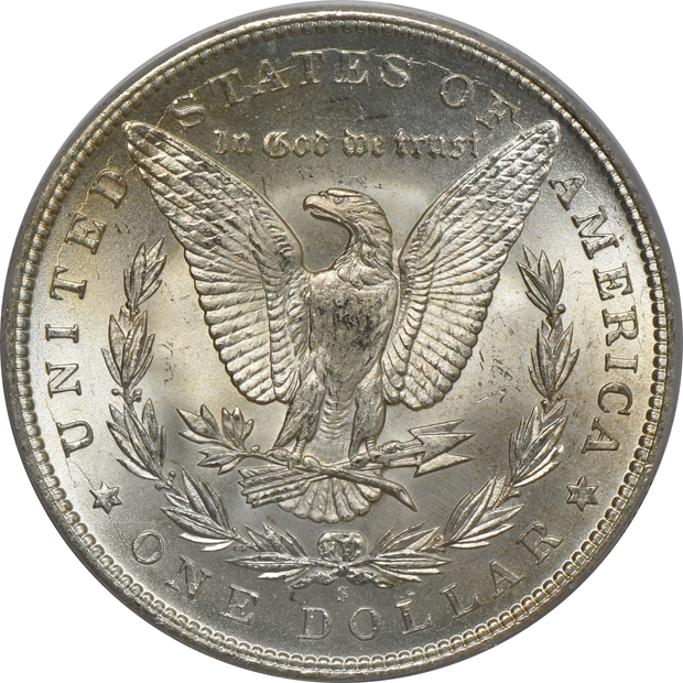1896-S PCGS MS-63 (green label) CAC