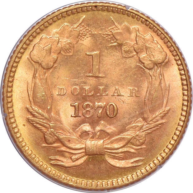 1870 PCGS MS-64 (rattler) CAC