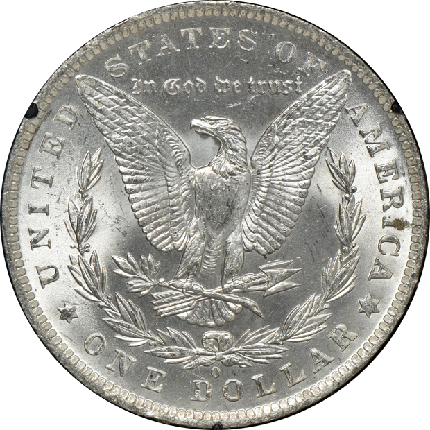 1881-S MS-63, 1882-S MS-64, and an 1883-O MS-61, all GSA NGC