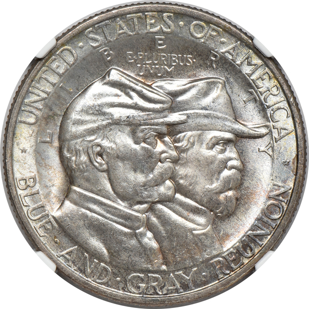 1918 Lincoln MS-61, 1920 Pilgrim MS-64, and a 1936 Gettysburg MS-65, all NGC