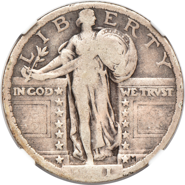 1896-S Barber quarter Good-4, and a 1921 Standing Liberty quarter VG-8, both NGC