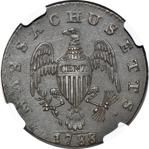 1788 Massachusetts cent NGC UNC details/corrosion