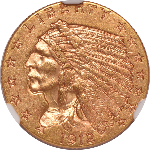 1912 AU-58, 1925-D MS-63, and a 1927 MS-62, all NGC