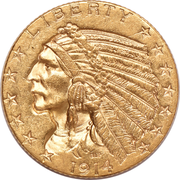 Ten Indian half-eagles