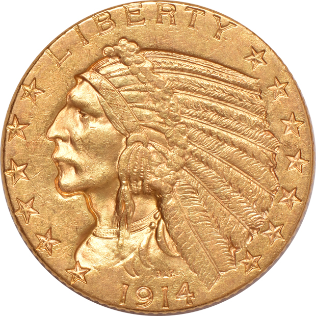 Ten Indian half-eagles