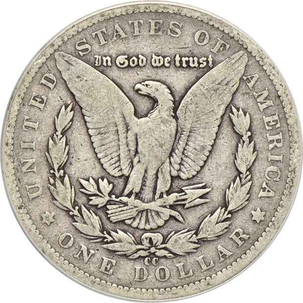 Four Carson City Morgan silver dollars certified by ANACS