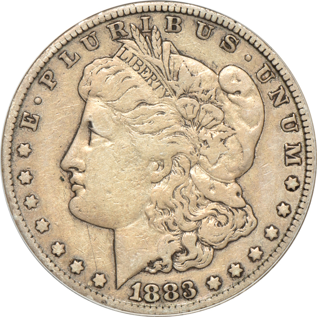 Four Carson City Morgan silver dollars certified by ANACS
