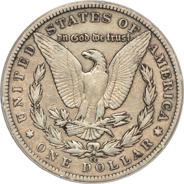 Four Carson City Morgan silver dollars certified by ANACS