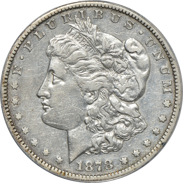 Four Carson City Morgan silver dollars certified by ANACS