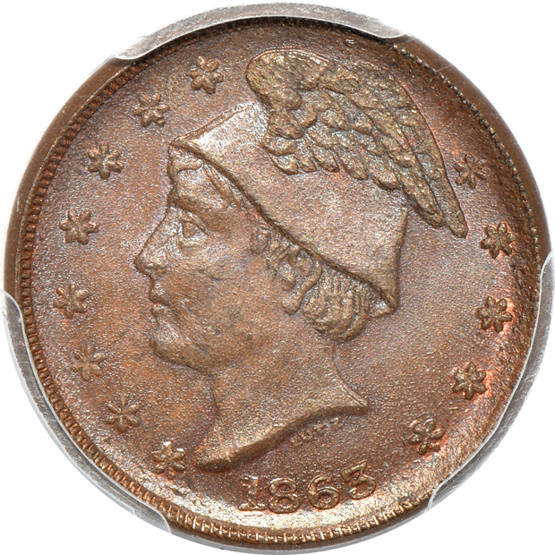 Five certified Civil War tokens
