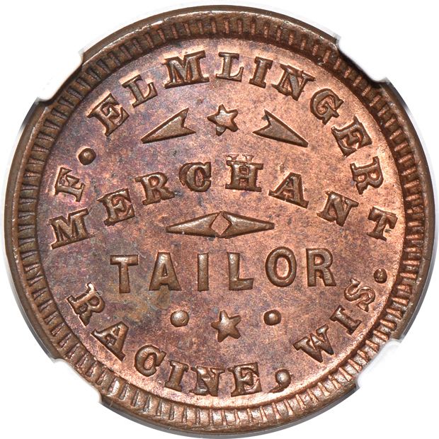 Five certified Civil War tokens