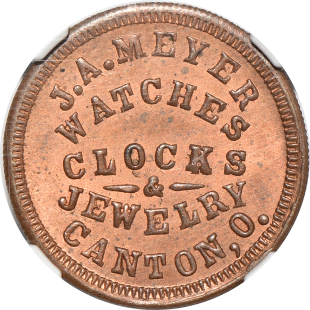 Five certified Civil War tokens