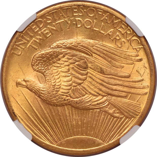 1907 No Motto Saint Gaudens NGC MS-65