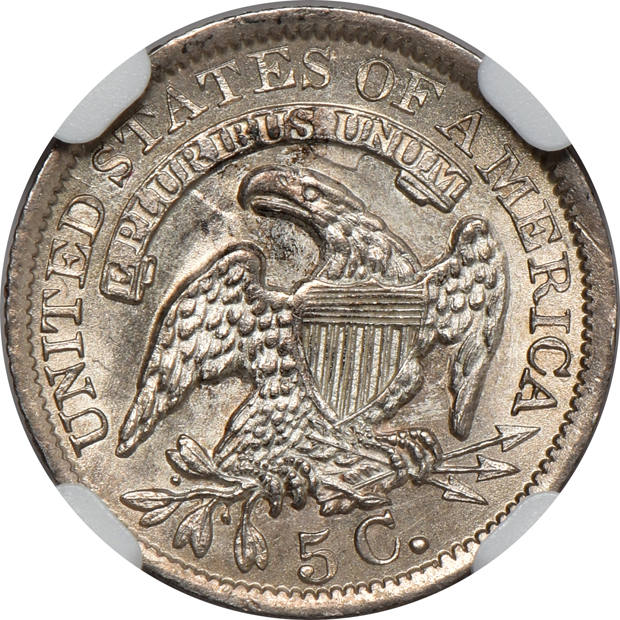 1835 Small Date Large 5C NGC MS-62