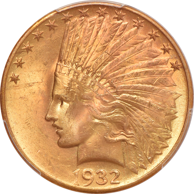 Four Indian eagles, all PCGS MS-64+
