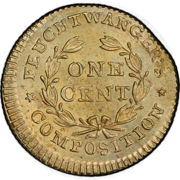 1837 New York Feuchtwanger cent HT-268 PCGS MS-63