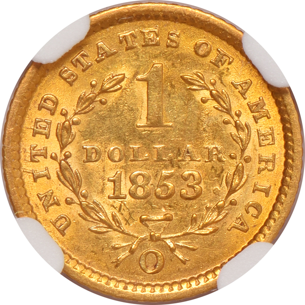 1853-O NGC MS-62