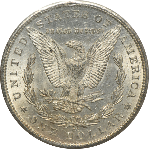 Two 1881-CC MS-62, and an 1881-S MS-62+, all GSA softpack NGC