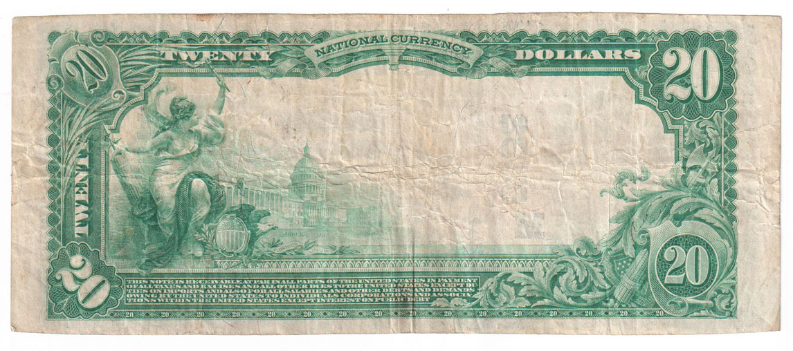 1902 $20 Blue Seal - Palestine, IL Charter #8892 - VF