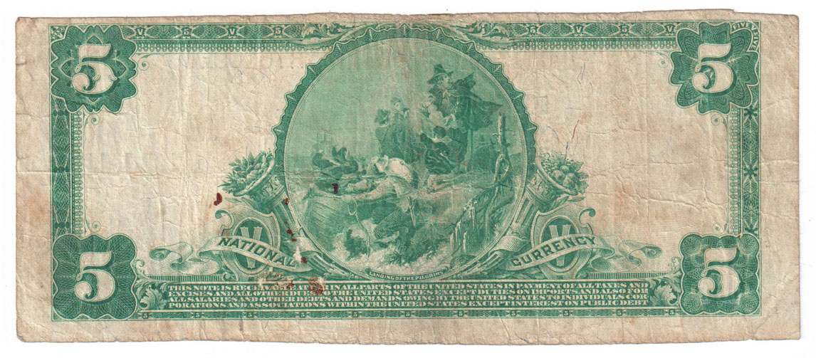 1902 $5 Blue Seal - Mounds, IL Charter #10445 - F/rust