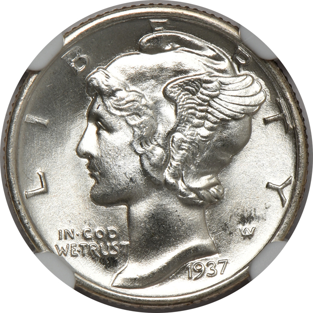 Four 1935 and Four 1937, all NGC MS-67