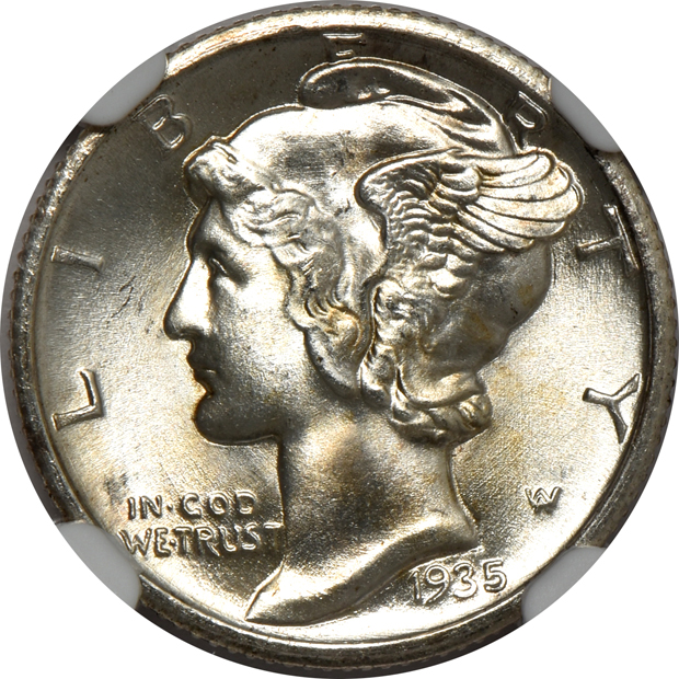 Four 1935 and Four 1937, all NGC MS-67