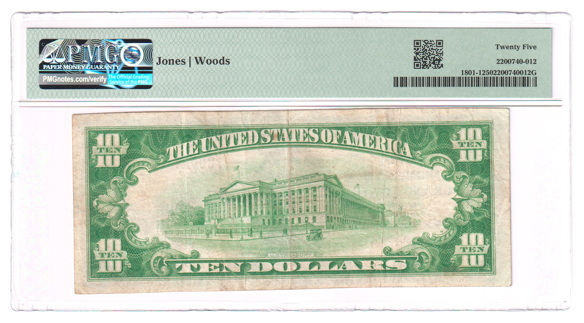1929 $10 Type 1 - Grand Tower, IL Charter #7712 - PMG VF-25