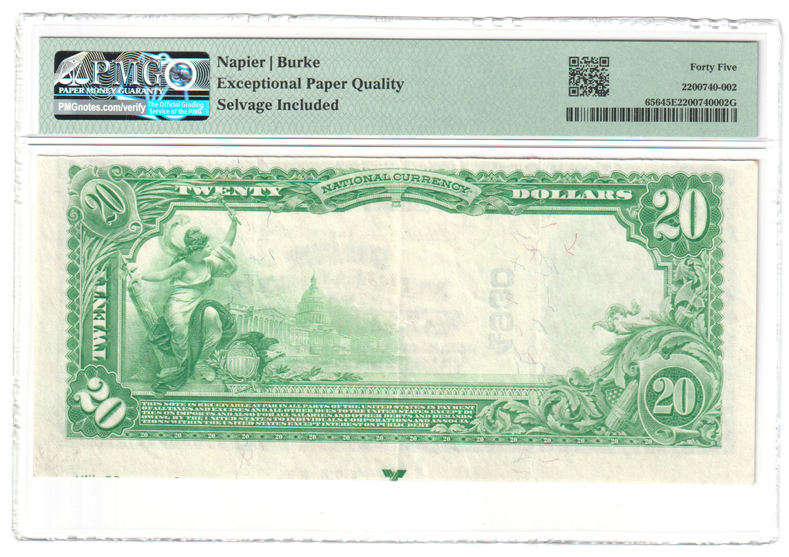 1902 $20 Blue Seal - Normal, IL Charter #4930 - PMG XF-45 EPQ