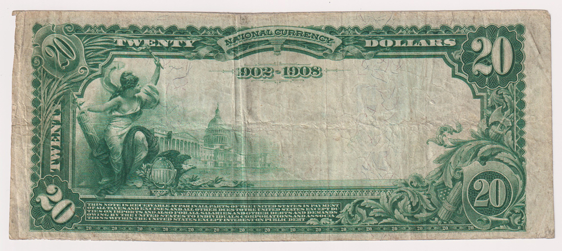 1902 $20 Blue Seal Date Back - Springfield, MO Charter #9315 - VF